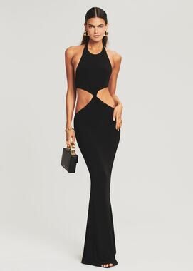 Retrofête Raven Black Cutout Bodycon Maxi Dress Evening Party Women’s XL
